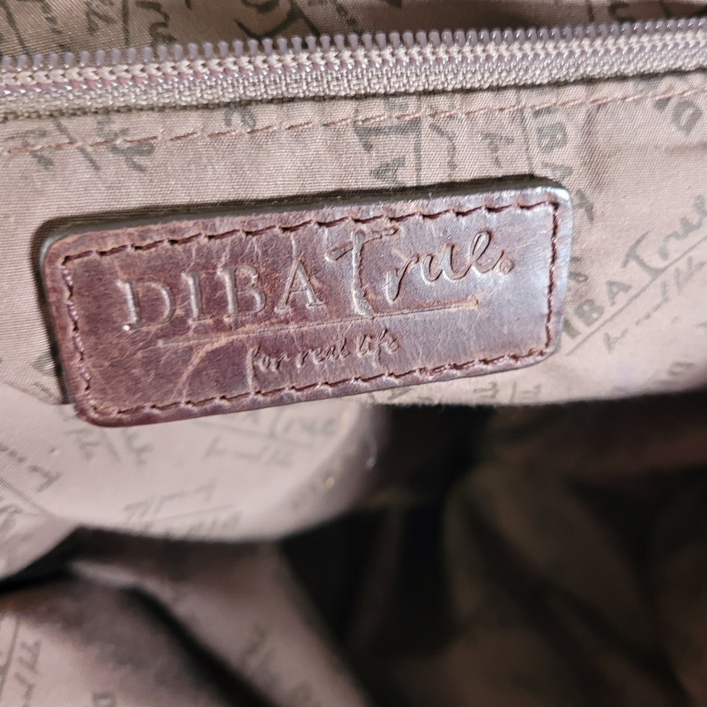 Diba True Floral Embossed Leather Large Shoulder Bag Brown Boho Tooled Tassel - Picture 6 of 16